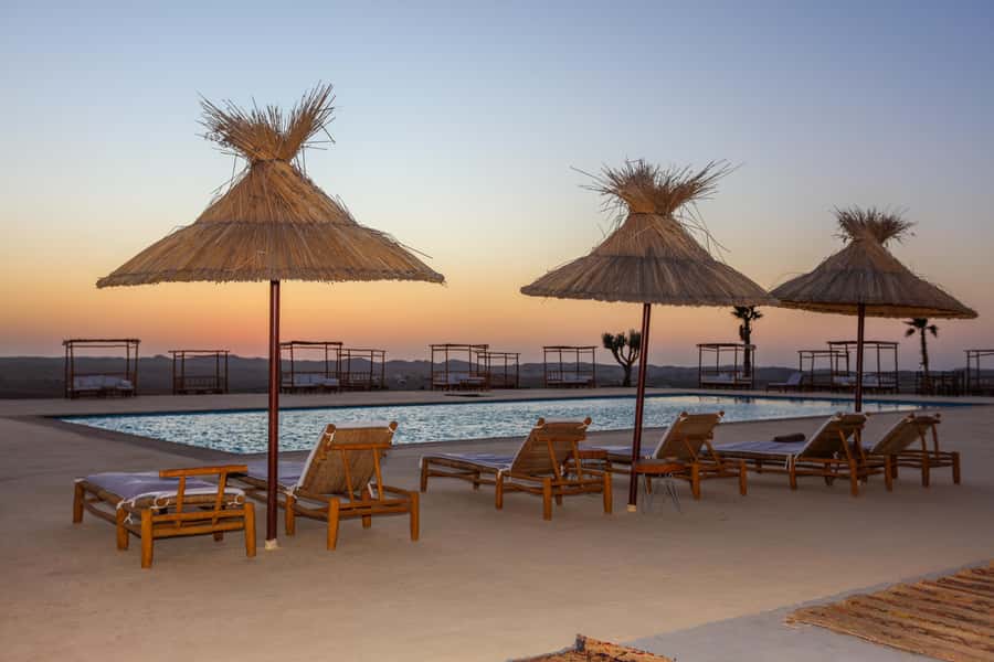 Agafay Desert Luxury Package Quad, Camel, Pool & Dinner Show - Dinner beneath a nomadic tent