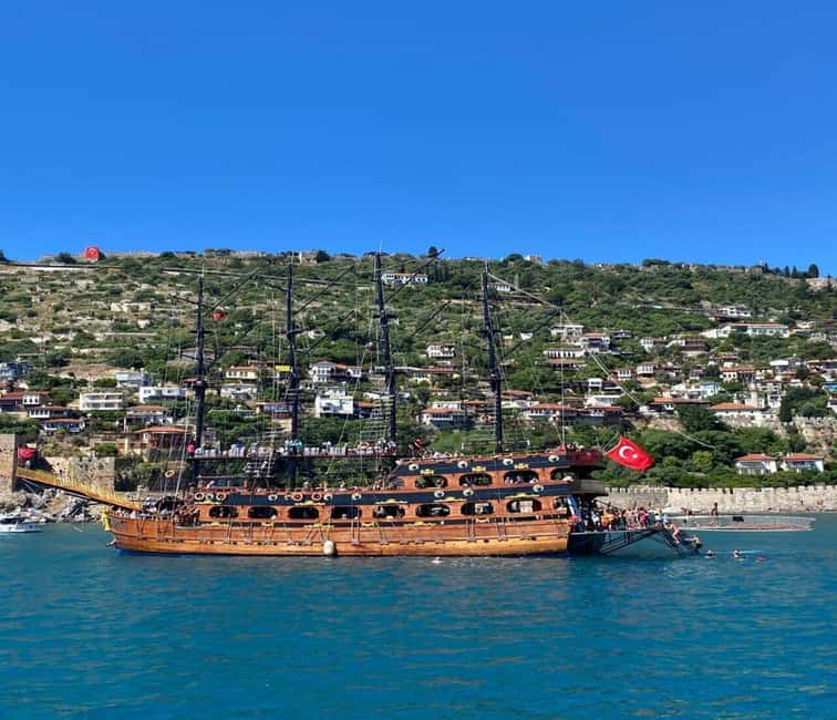 Alanya: Luxury Pirate Boat with Lunch & Unlimited Drinks - Boarding the Grand Troys07 in Alanya Harbor