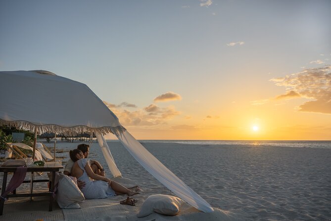 Aruba Eagle Beach Romantic Sunset Picnic in a Luxury Cabana - Charcuterie, mineral water, and sparkling wine