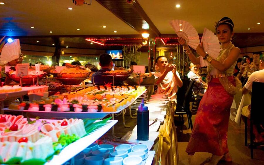 Bangkok: Luxury White Sunset or Dinner Cruise with Beer - The buffet, drinks, and onboard entertainment