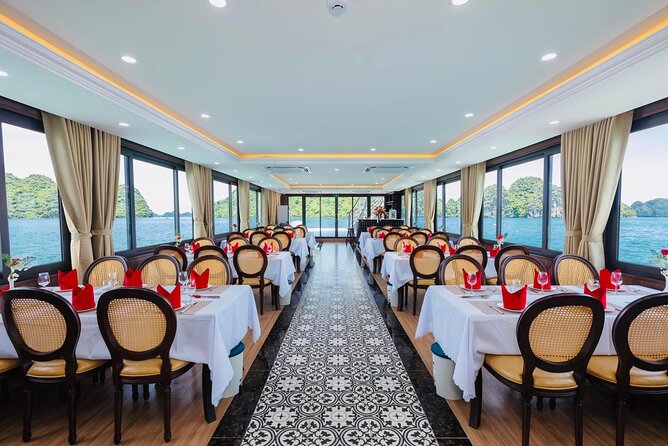 Best Halong Bay Tour One Day On Luxury Cruise 6 Hours Cruising - Ti Top Island, swimming, and the 360-degree view