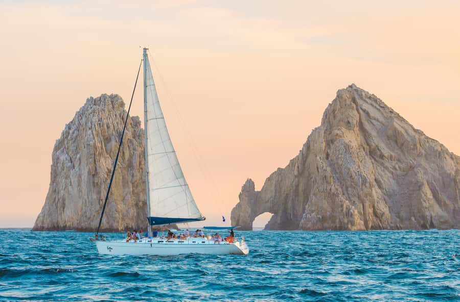 Cabo Luxury Sunset Sailing Adventure with Open Bar - Sunset over the Pacific and Sea of Cortez