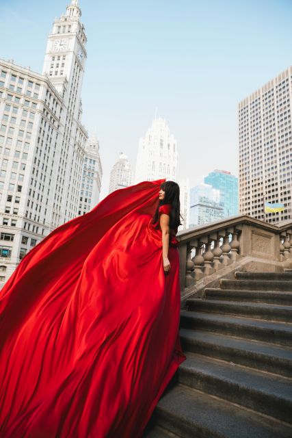 Chicago Luxury Flying Dress Photoshoot - How the posing and photography work