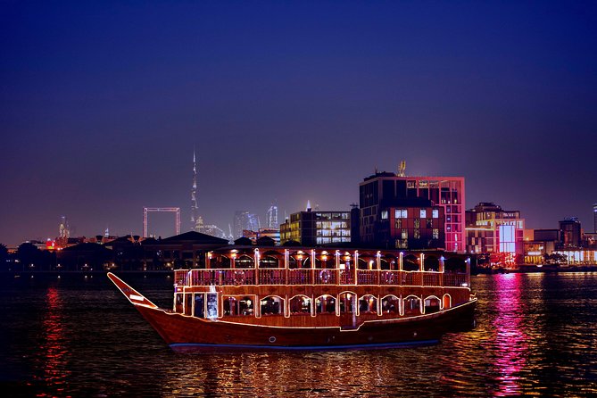 Dubai Creek Luxury Dhow Dinner Cruise with Optional Transfer - What dinner is like on board