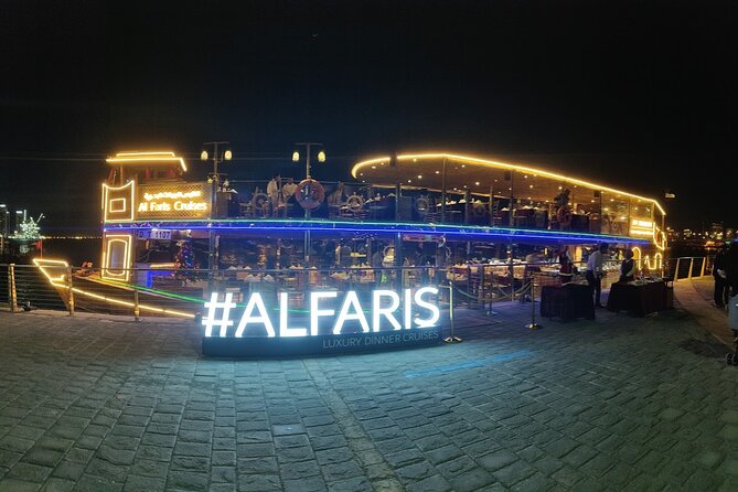 Dubai Luxury Canal Dinner Cruise with Optional Transfer - The Sheikh Zayed Bridge waterfall