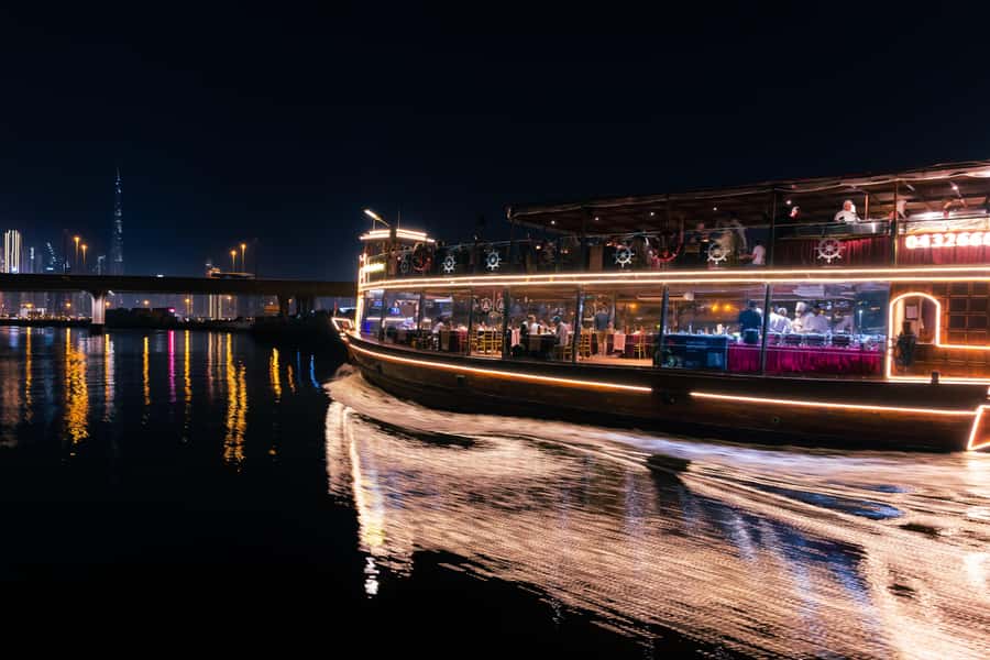 Dubai: Luxury Canal Dinner Cruise with Optional Transfers - Boarding beside Dubai Festival City Mall