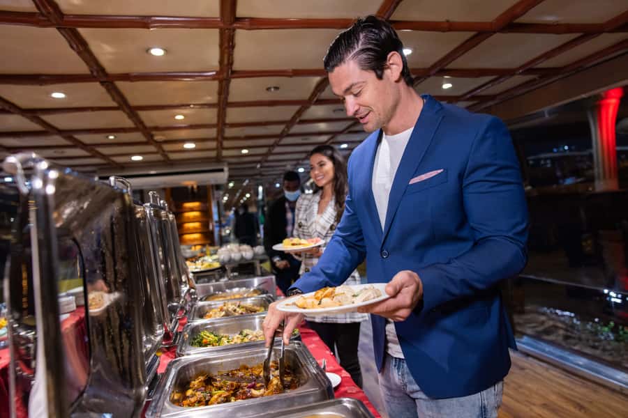 Dubai: Luxury Canal Dinner Cruise with Optional Transfers - Burj Khalifa from the water