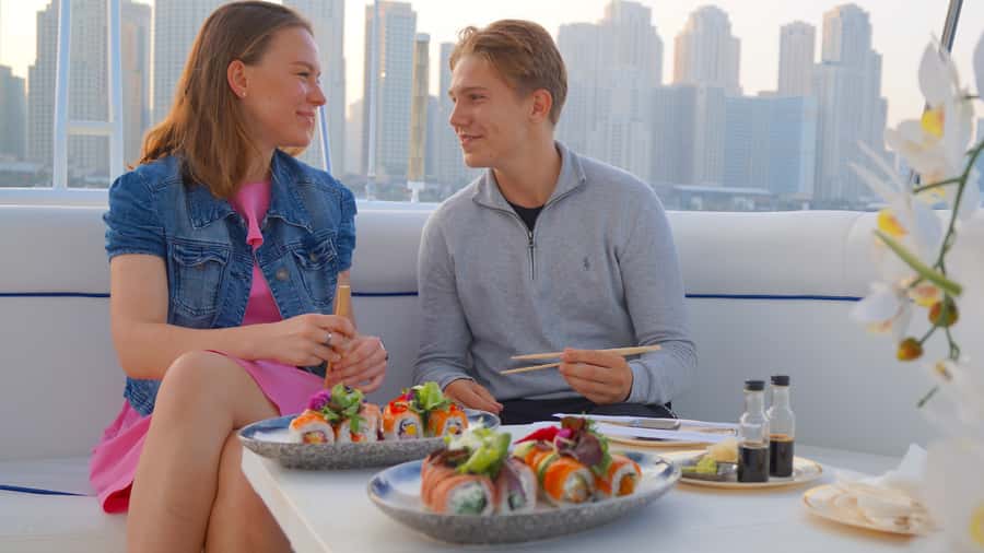 Dubai: Luxury Private 50 FT Yacht Cruise + Optional Sushi - What the 50-foot yacht feels like