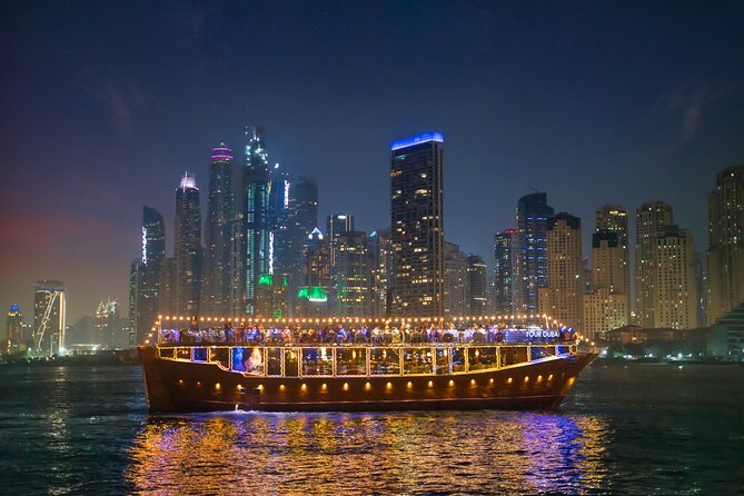 Dubai Marina: Luxury Dhow Dinner Cruise with Hotel Transfer - Arriving at Dubai Harbour Marina at 8:30 PM