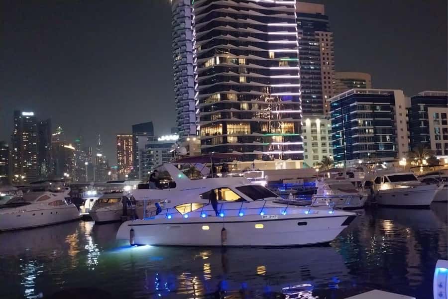 Dubai Marina luxury Yacht Tour: AinDubai,JBR &Harbour(1Hour) - Leaving Dubai Marina after the first 15 minutes