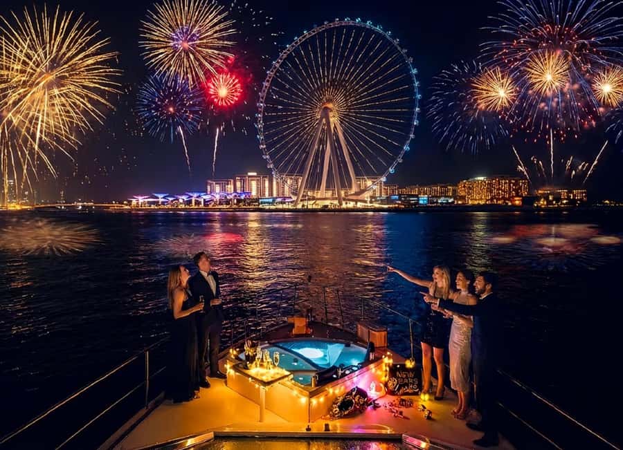 Dubai: New Year Eve Luxury Yacht Fireworks View & BBQ Cruise - Starting at Dubai Harbour Yacht Club