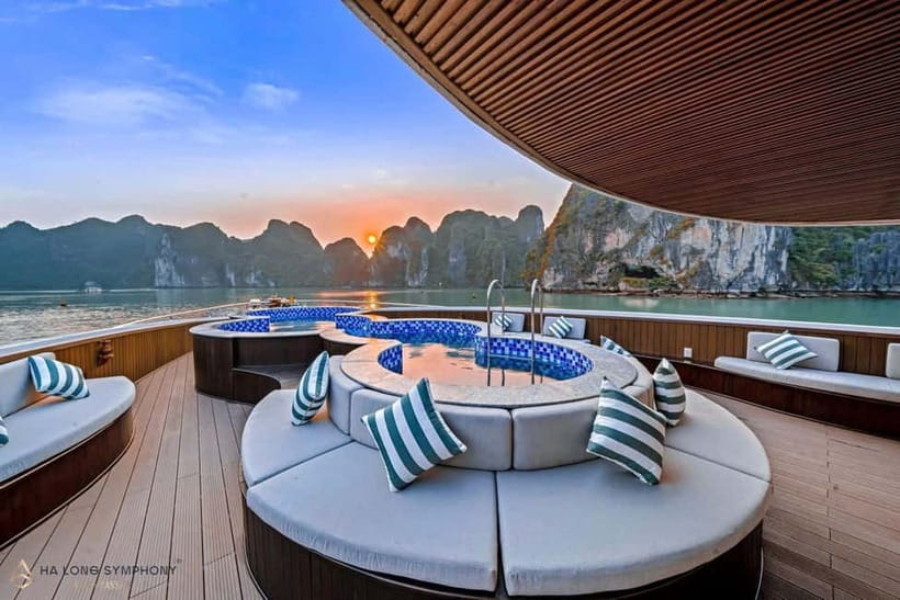 From Ha Long: Luxury Symphony Day Cruise with 2 Jacuzzi Pool - Ti Top Island from 14:45 to 15:45
