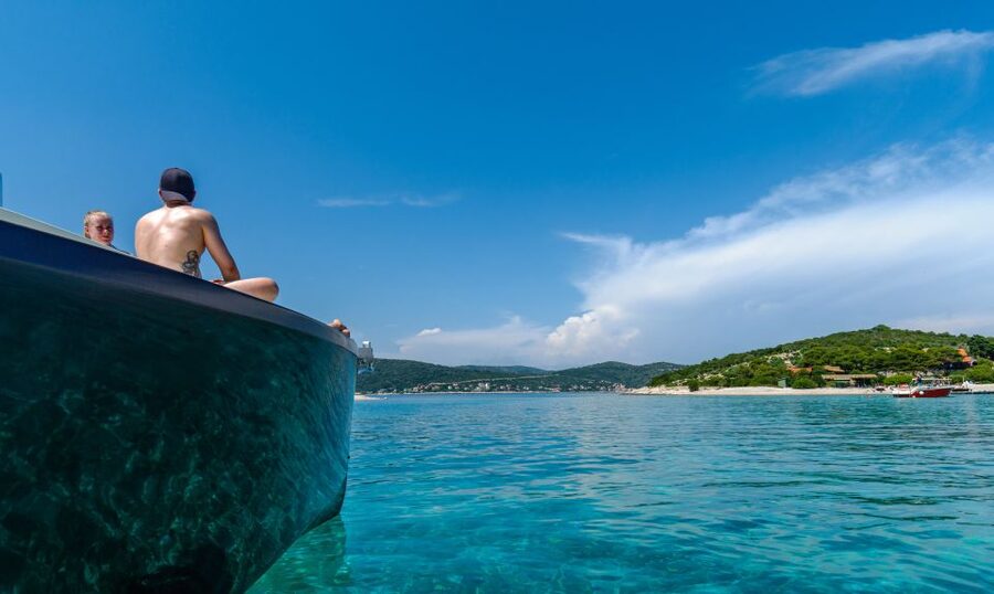 From Split: Blue Cave and Hvar Guided Tour by Luxury Boat - Entering the Blue Cave on Bisevo