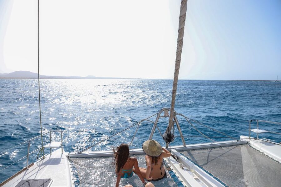 Fuerteventura: Private Luxury Catamaran to Lobo Island - Photos included with a modern water camera