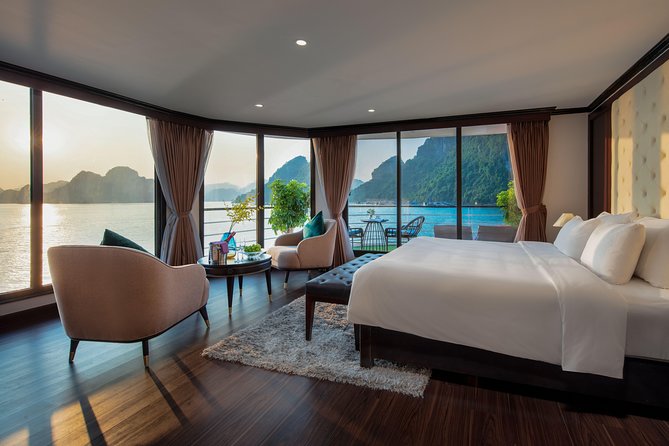 FULL package - 3D2N on 5<em> Luxury Cruise explore Lan Ha Bay and Halong Bay – Key points to know before booking’ /></p>
<ul>
<li><strong>Small group of up to 15 people:</strong> This is a more personal setup than a large ship with dozens of passengers.</li>
<li><strong>Private balcony cabins:</strong> Your room is described as large and luxurious, with outdoor space for quiet bay views.</li>
<li><strong>Two-bay route:</strong> The cruise covers Halong Bay and Lan Ha Bay rather than staying in one area.</li>
<li><strong>Active mornings:</strong> Tai Chi, kayaking, cave visits, swimming, and beach time keep the days busy.</li>
<li><strong>Cat Ba Island visit:</strong> The third day includes Trung Trang Cave and a bus trip around Cat Ba Island.</li>
<li><strong>$620 value:</strong> The price covers a three-day cruise, accommodation, meals, transport, activities, fees, and taxes, but not drinks or personal expenses.</li>
</ul>
<h2>What the $620 price really covers</h2>
<p><img width="669" height="446" decoding="async" src=