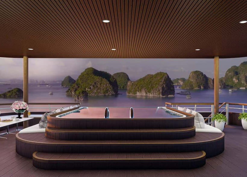 Ha Noi: Lan Ha Bay luxury cruise with private bancony, meals - Swimming, jumping, and the first sunset