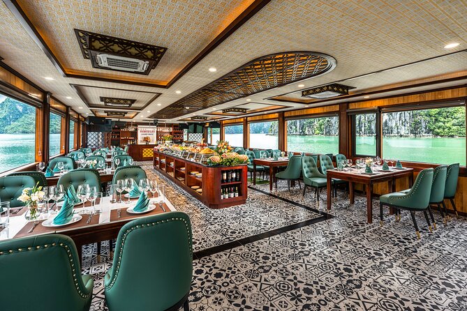 Halong bay 5star Cruise Day Trip: Buffet lunch & Limousine bus - Cooking class, sunset party, and the ride back