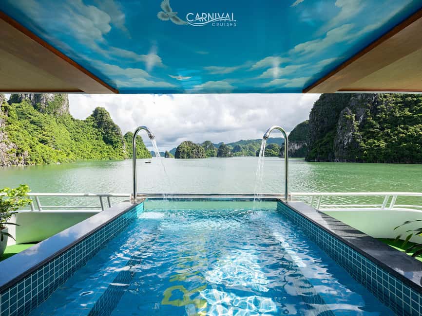 Halong Bay: Luxury Day Cruise w/ Pool, Kayak, Free Transfer - Sunset snacks and the ride back