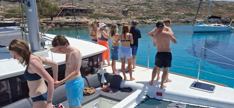 Heraklion: Luxury Catamaran Cruise to Dia Island with Lunch - The one-hour return to Heraklion