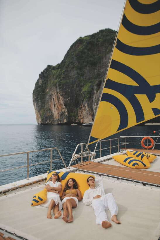 Krabi: Phi Phi Island Luxury Sunset Cruise by Meka Catamaran - From your Krabi hotel to Ao Nam Mao Pier