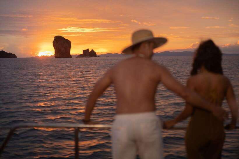 Krabi: Phi Phi Island Luxury Sunset Cruise by Meka Catamaran - Viking Cave and Tonsai Bay