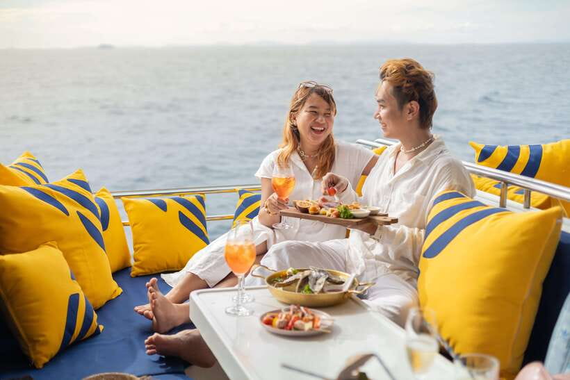 Krabi: Phi Phi Island Luxury Sunset Cruise by Meka Catamaran - DJ music and the feel of the catamaran
