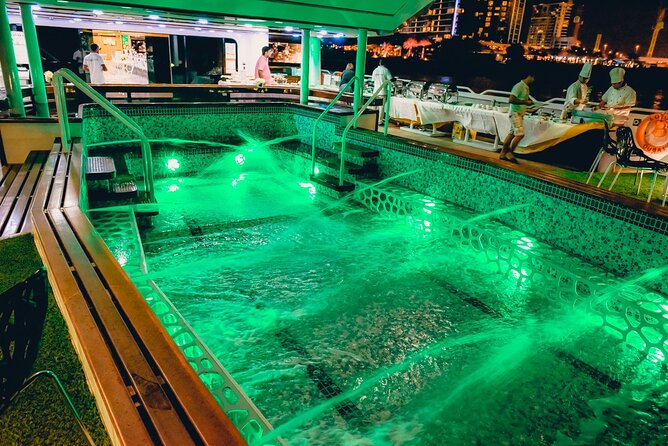 Lotus Mega Yacht Luxury Cruise with Live DJ, Dinner & Transfers - Burj Al Arab and the JBR skyline