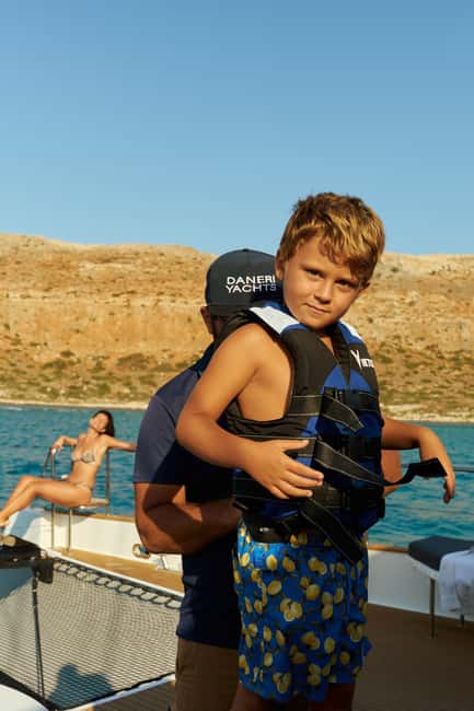 Luxury Catamaran to Balos: Sunset, Snacks, Drinks & Transfer - Swimming, snorkeling, and SUP activities