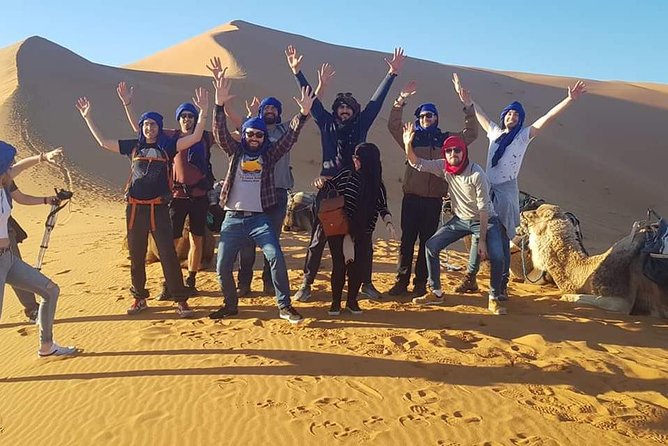 luxury desert tour 3days 2 night fez merzouga ouarzazat marakech - Arriving in Merzouga and riding into the dunes
