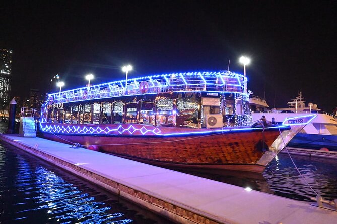 Luxury Dinner at Traditional Dhow Cruise Dubai Marina with Charm - Jumeirah Beach Residence and the coastal view