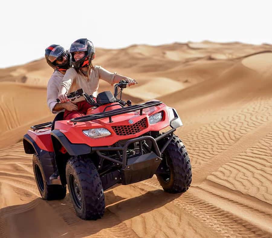 Luxury Dubai Desert Safari, BBQ, Camel Ride, Quad Bike, Show - Dune bashing across the golden sand