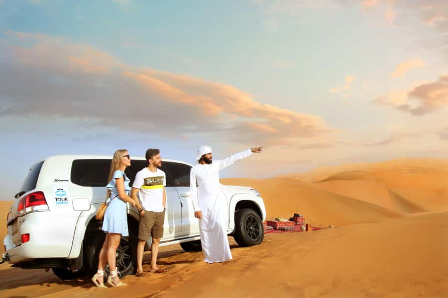 Luxury Dubai Desert Safari, BBQ, Camel Ride, Quad Bike, Show - A generous buffet with Arabian and international dishes
