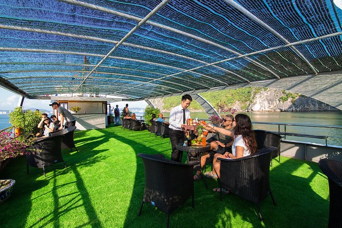 Luxury Halong Bay 1 Day on Cruises From Hanoi with Bus & Lunch - Titov Island for swimming and views