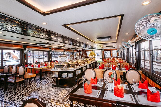 LUXURY Halong Bay Cruise 5 Stars Full Day Tour with Buffet Lunch - Ti Top Island for beach time and views