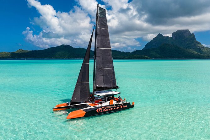 LUXURY PRIVATE Catamaran Bora Bora : Half-Day Trip - Sailing past Bora Bora’s reefs and lagoon views