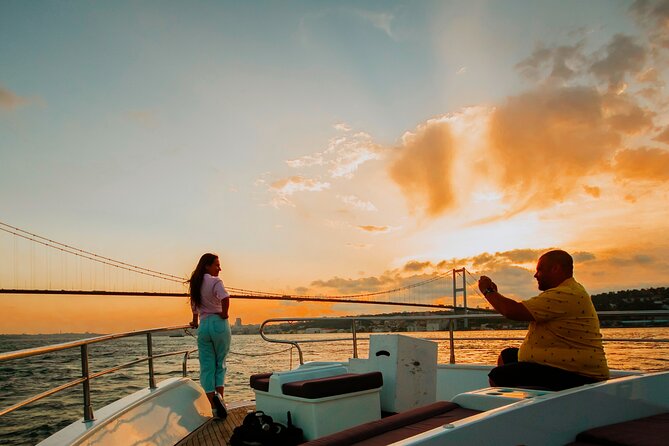 Luxury Sunset Yacht Cruise on the Bosphorus – Refresh & Relax - Çırağan Palace, Ortaköy, and the first bridge lights