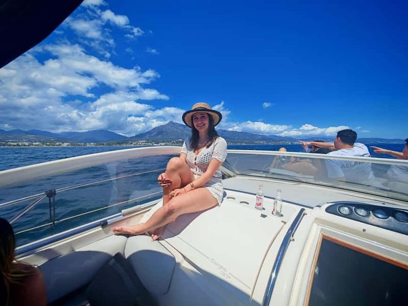 Marbella: 2-8 hour private luxury yacht cruise on a Targa37 or Targa48 - Swimming, snorkeling, and dolphin watching