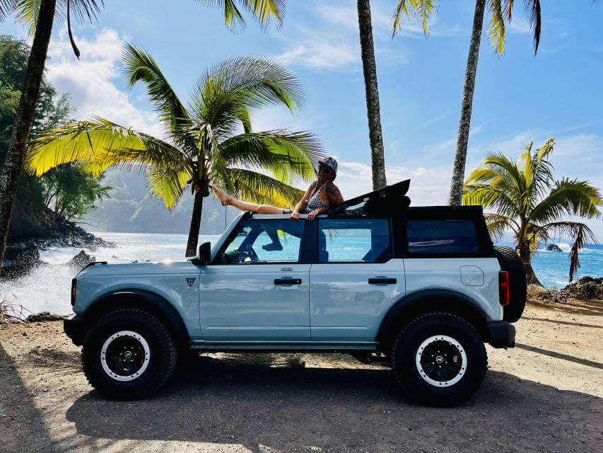 Maui: VIP Road to Hana Private Tour in Convertible SUV - Black sand, red sand, and Koki Beach