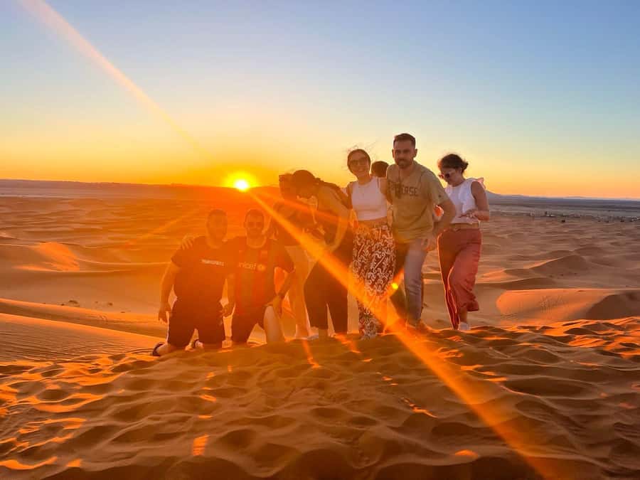 Merzouga: 1-Night in the luxury camp. camel ride & Dinner - Riding into the Erg Chebbi dunes at sunset