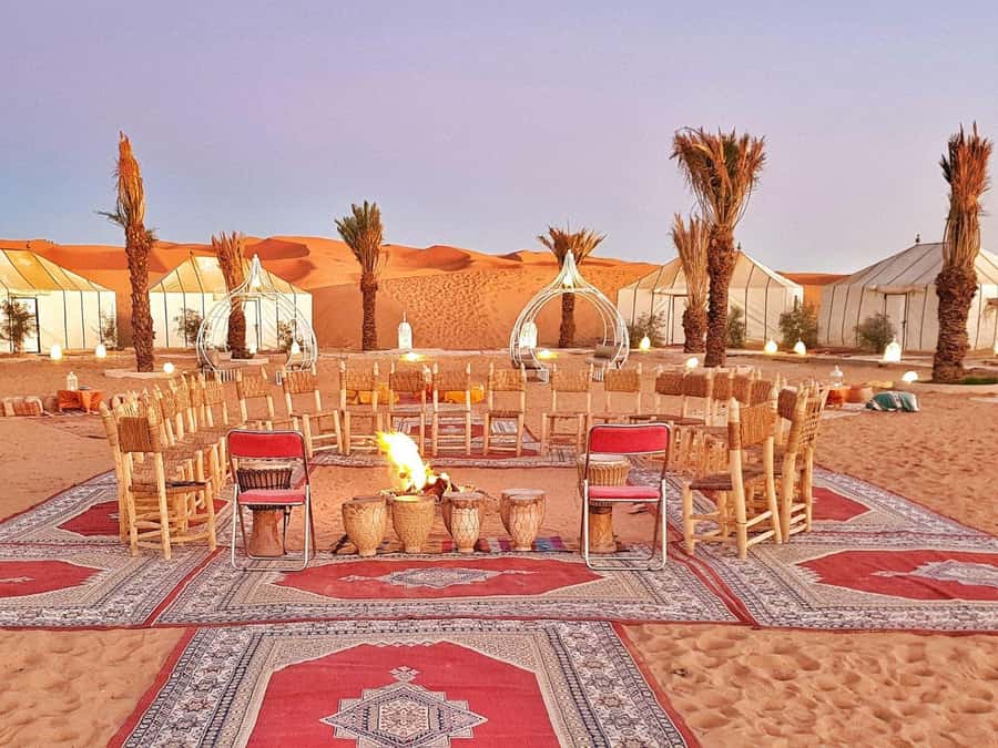 Merzouga: 1-Night in the luxury camp. camel ride & Dinner - Sunrise, breakfast, and the ride back