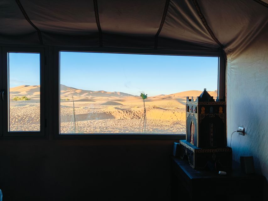 Merzouga: Overnight Stay in Luxury Desert Tent with Dinner - Sunrise, breakfast, and the return journey