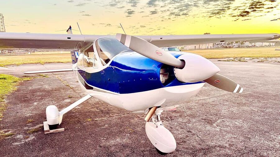 Miami & South Beach: 35-Minute Private Luxury Airplane Tour - Crossing Biscayne Bay toward Key Biscayne