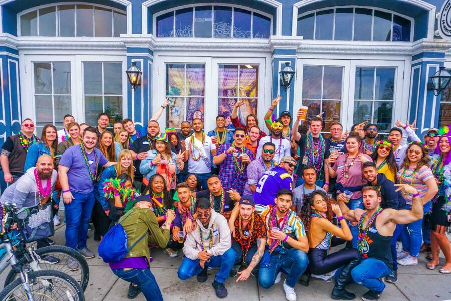 New Orleans: VIP Bar and Club Crawl Tour with Free Shots - The opening flip cup game