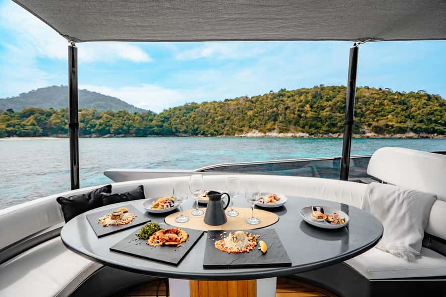 Phuket: Luxury HYPE Yacht to Phang Nga Bay and Hong Island - Lunch on board at around noon