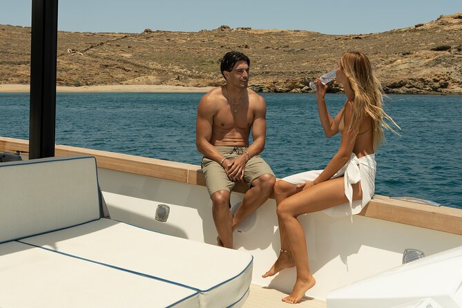 Private 5-Hour Cruise on Ultra Luxury Brand-New Yacht in Mykonos (Nevma) - Super Paradise: the first real water stop