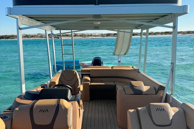 Private Crab Island Luxury Slide Pontoon Charter - The double-decker pontoon and its slide