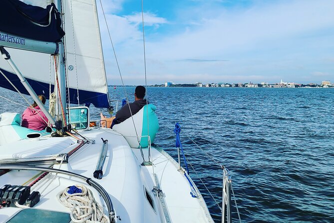 Private Luxury Yacht Charters, BYOB & Dolphins - Sailing beneath the Ravenel Bridge