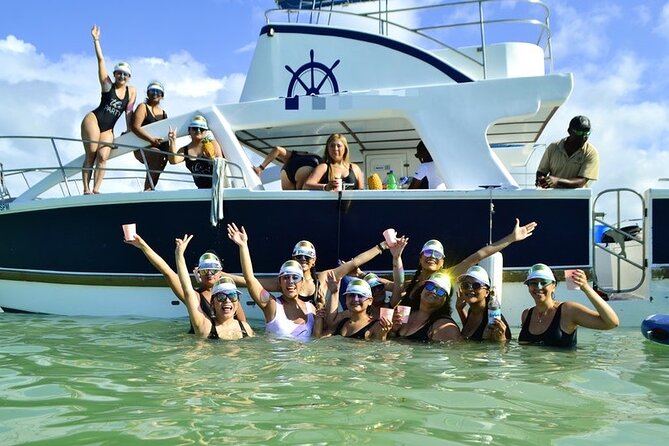 Private VIP Catamaran Party Boat Punta Cana Bavaro - Relaxing in a natural pool