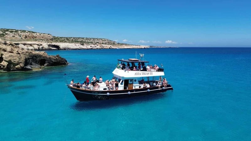 Protaras: Luxury Blue Lagoon Cruise / 3H, 2 Swim Stops - The coast from Protaras to Fig Tree Bay