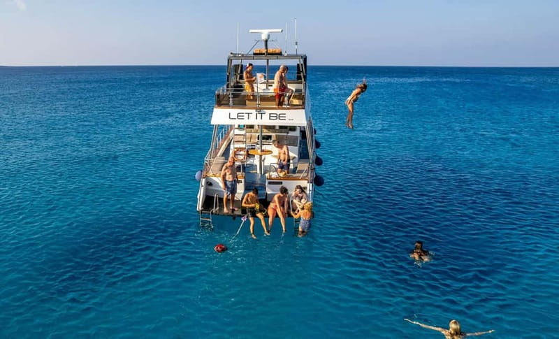 Protaras: Luxury Blue Lagoon Cruise / 3H, 2 Swim Stops - Konnos Bay and the caves near Cape Greco